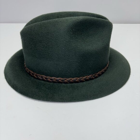 Robert Hall Magill Hat Mfg. Montreal Que Green Genuine Fur Felt Hat 6 7/8 fedora - Picture 12 of 16